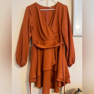 Flowy burnt orange dress